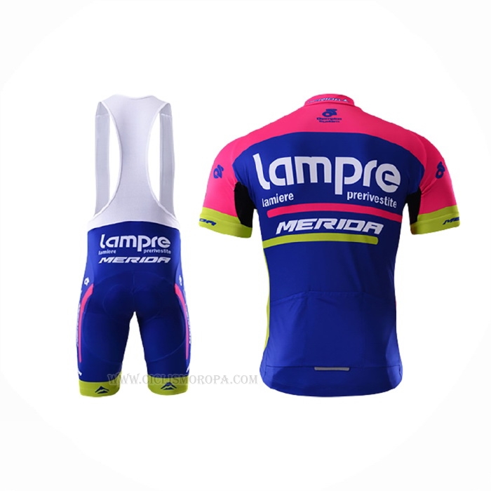 2017 Ropa Ciclismo Lampre Merida Azul Mangas Corta y Culotte Corto